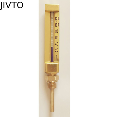 Sıvı Dolgulu Cam 200mm 120deg V Şekli Cıva Dolgulu Termometre 3/8